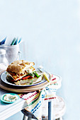 Harissa haloumi burgers with lemon mint mayonnaise