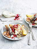 Salmon and Quinoa Salad with Labne and Pomegranate
