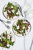 Roter-Reis-Grünkohl-Salat mit Burrata und roten Rüben
