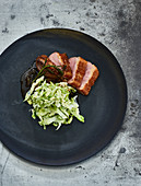 Roasted wild duck with a pointed cabbage and yuzu salad
