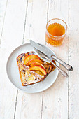 French toast with roasted apple wedges