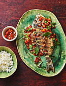 Crispy fried bream with a chilli and tamarind sauce (Thailand)