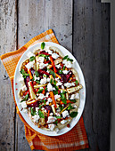 Root vegetable salad with feta