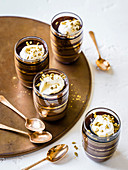 Spiced chocolate pot de creme with sherry syrup
