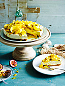Mango and passionfruit cheesecake