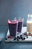 Blueberry and almond milk smoothie
