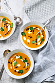 Spiced carrot and lentil soup