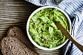 Avocado and herb spread for a healthy sandwich