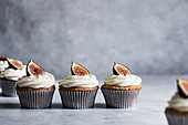 Fig cupcakes with vanilla frosting