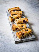 Black cherry and coconut bakewell slices