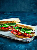 The ultimate BLAT sandwich (bacon, lettuce and tomato sandwich with avocado)