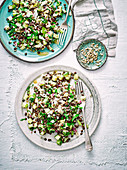 Warmer Linsen-Avocado-Salat mit Feta