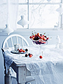Christmas Table Setting with cherries