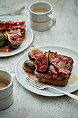 Brioche Toast with Bacon and Maple Roasted Figs