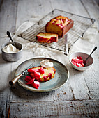 Rhubarb pound cake