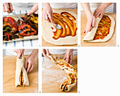 How to bake a spelt braid with grilled peppers