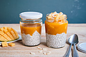 Chia pudding with coconut and mango