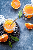 Orange marmelade made from blood oranges