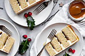 Christmas layer cake with mincemeat and brandy butter cream