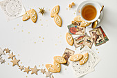 Star sign biscuits with a cup of tea