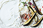 Aubergines with spices and yoghurt