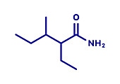Valnoctamide sedative drug molecule, illustration