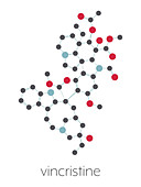 Vincrinstine cancer drug molecule, illustration