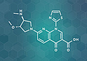 Vosaroxin cancer drug molecule, illustration