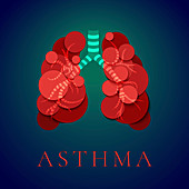 Asthma awareness, conceptual illustration