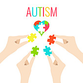 Autism awareness, conceptual illustration
