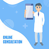 Online medical consultation service, illustration