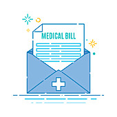 Medical bill invoice, illustration