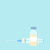 Syringe and vial, illustration