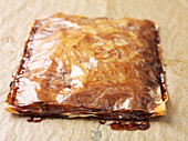 Millefeuille with caramel sauce