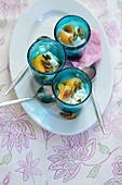 Turkish fig and apricot salad with yoghurt ice cream