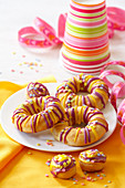 Buttermilk and apple juice doughnuts for a children's birthday party