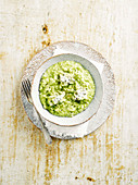 Pesto and goat’s cheese risotto