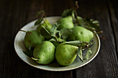 Fresh butter pears on a plate