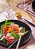 Grilled pears with parma ham