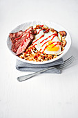 Korean-style fried rice with rump steak