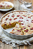 Rhubarb and almond tart