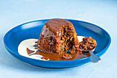 Hot toffee pudding with toffee sauce