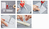 Instructions for making angel-wing candle decorations from wire