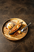 Baked banana with salted caramel
