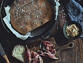 Beer bread made in a Dutch oven