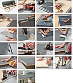 Instructions for making desk with linoleum top