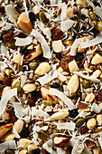 Granola with coconut chips, raisins, currants and almonds