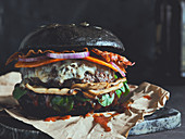 A black Halloween burger