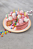 A pinata surprise birthday cake