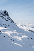 Switzerland, Grisons, Klosters: Skiing at the Gotschnagrat. Skiresort Davos-Klosters